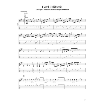 Табы Kfir Ochaion - Eagles - Hotel California -Acoustic
