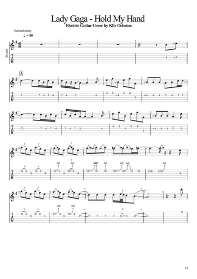 Табы Kfir Ochaion - Lady Gaga - Hold My Hand - Electric