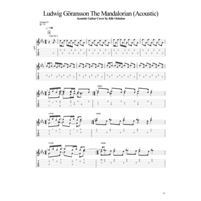 Табы Kfir Ochaion - Mandalorian Theme - Acoustic tab