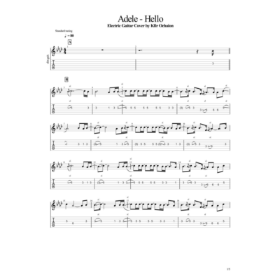 Табы Kfir Ochaion - Adele - Hello - Electric Guitar