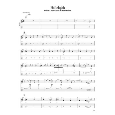 Табы Kfir Ochaion - Hallelujah - Leonard Cohen - Electr