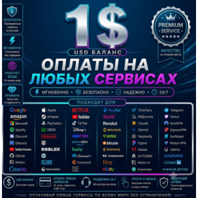 1$ Card Global👌PAY IN ANY Services✅any Subscriptions