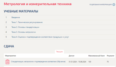 Метрология и измерительная техника.Тест Синергия/МТИ