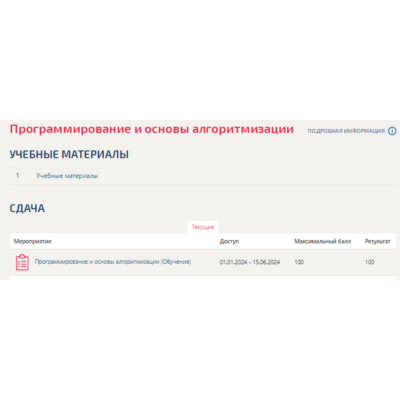 Программирование и основы алгоритмизации.Тест Синергия