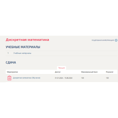 Дискретная математика.Тест Синергия/МТИ 2024г