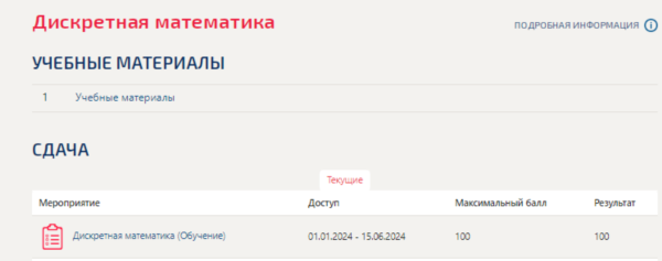 Дискретная математика.Тест Синергия/МТИ 2024г