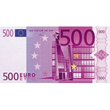 Отсканированные изображения Евро номиналом 5,10,20,50,100,200,500.