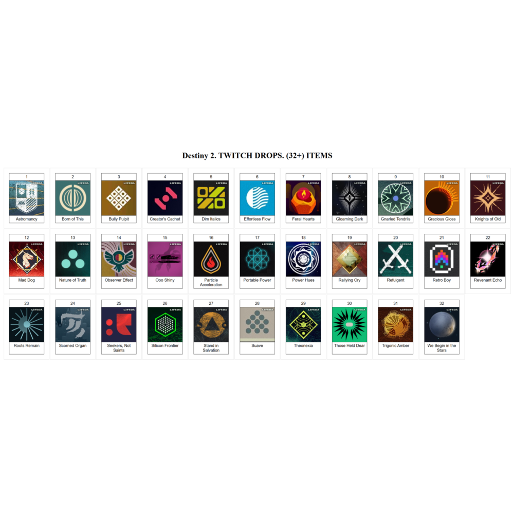 Купить DESTINY 2【ТВИЧ ДРОПЫ】СКИНЫ | 32+ ЕМБЛЕМ + ПОДАРОК