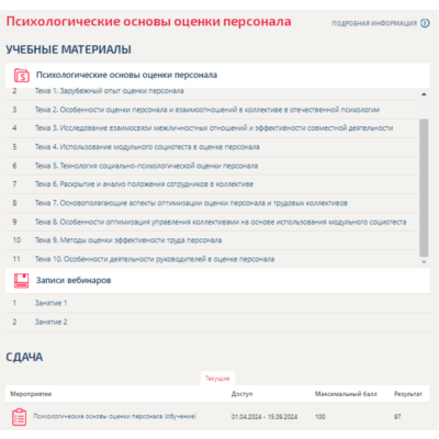 Психологические основы оценки персонала.Тест Синергия