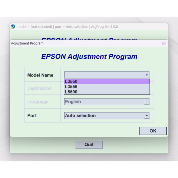 EPSON AdjProg Reset L3550 L3556 L5590