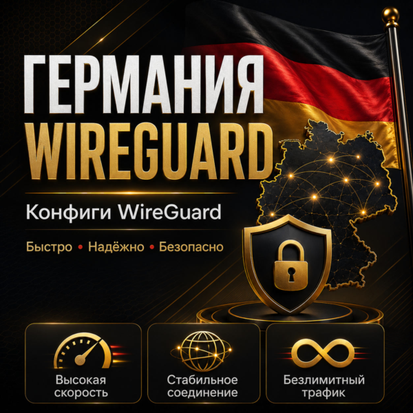 Личный ВПН Германия конфиг WIREGUARD VLESS V2Ray Обход блокировок VPN КВН