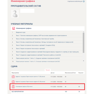 Инженерная графика.Тест Синергия/МТИ 2024г.