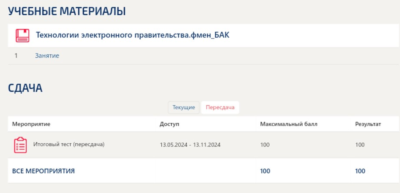 Технологии электронного правительства ответы Синергия