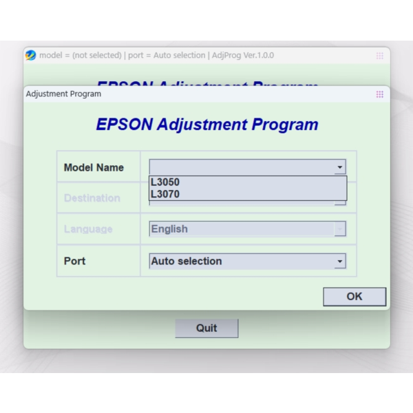 EPSON AdjProg Reset L3050 L3070