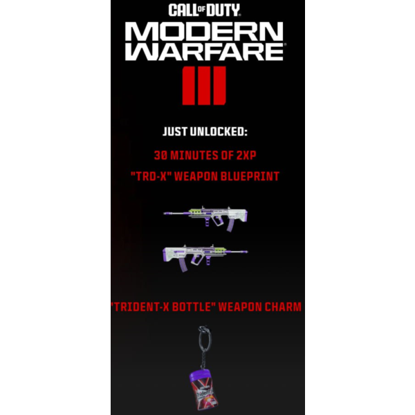 Trident X BOTTLE WEAPON CHARM TRD-X WEAPON BLUEPRINT