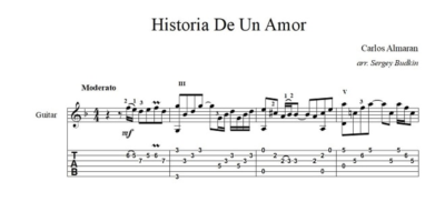 Historia De Un Amor (Карлос Альмаран) ноты для гитары