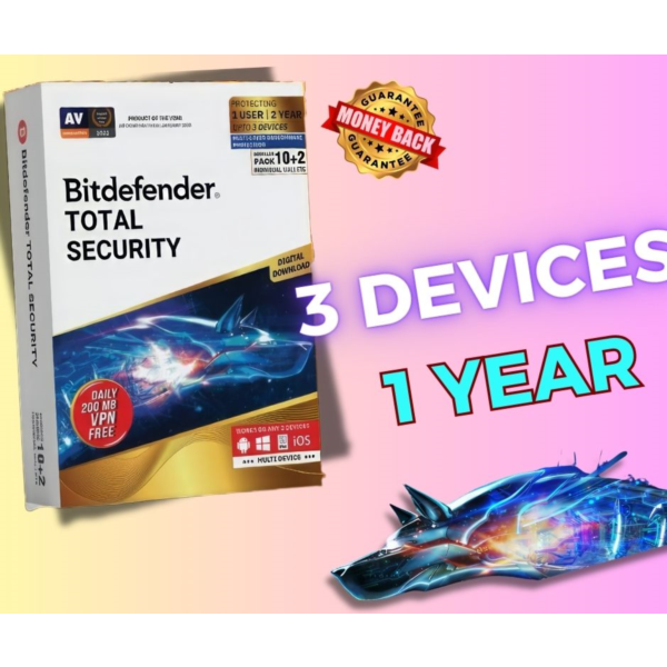 Bitdefender Total Security 3 Device 1 Ключ.
