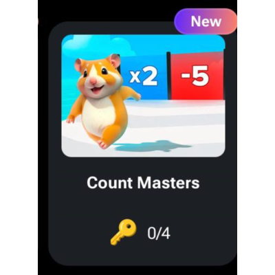 🐹🔑 Count Masters | КОДЫ НА КЛЮЧИ ДЛЯ HAMSTER KOMBAT
