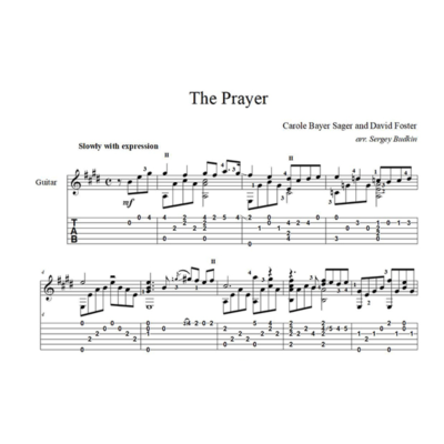 The Prayer (Молитва) ноты для гитары