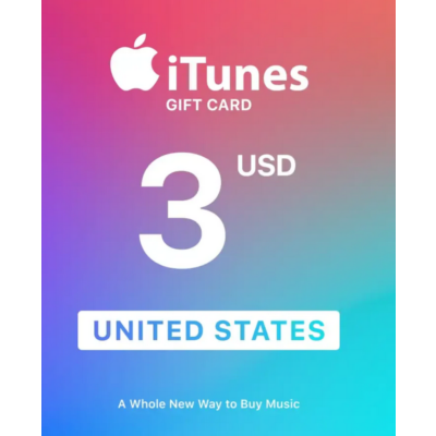Подарочная карта Apple iTunes (USA) 3 USD.