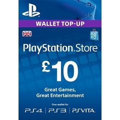 PLAYSTATION NETWORK PSN 10 GBP ВЕЛИКОБРИТАНИЯ СРАЗУ