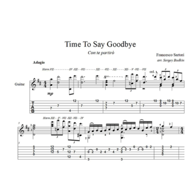 Time To Say Goodbye (Con te partirò) ноты для гитары