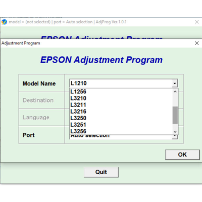 Сброс Epson L1210 L3210 L3250 L3251 L5290