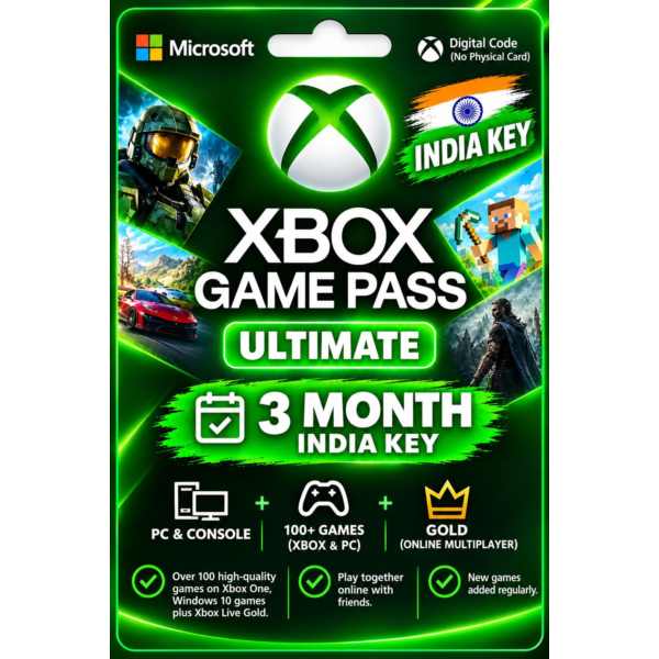 Xbox Game Pass Ultimate 3 месяц Xbox Live ключ ИНДИЯ