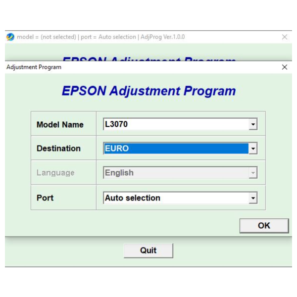Сброс Epson L3050 L3070 Adjustment Program