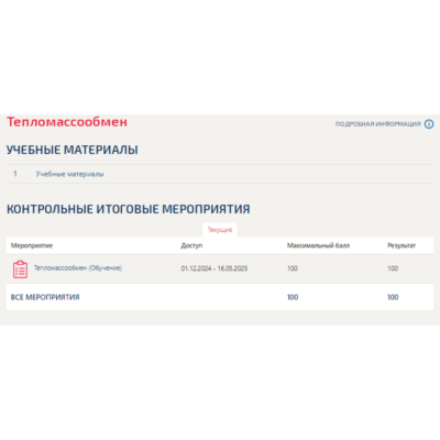 Тепломассообмен.Тест Синергия/МТИ 2025г
