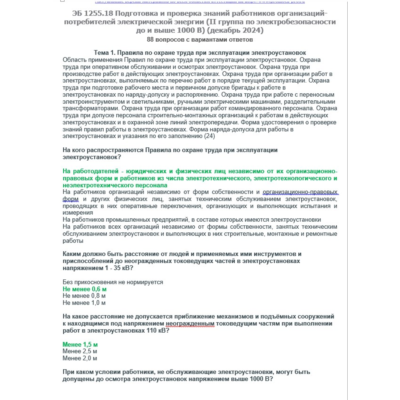 ЭБ 1255.18 (декабрь 2024) 2 группа до и выше 1000В