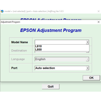 Сброс Epson L810 L850 Adjustment Program