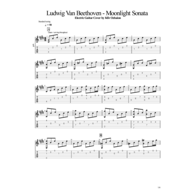 Табы Kfir Ochaion - Ludwig Beethoven - Moonlight Sonata