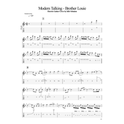 Табы Kfir Ochaion - Modern Talking - Brother Louie