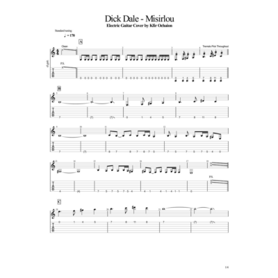 Табы Kfir Ochaion - Dick Dale - Misirlou - Electric
