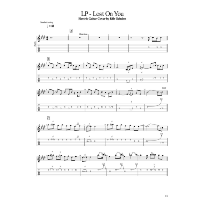 Табы Kfir Ochaion - LP - Lost On You - Guitar Cover