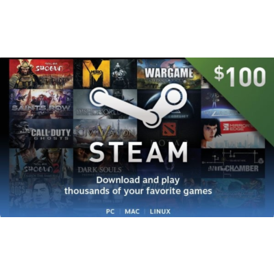 Steam Wallet Gift Card $100 USD