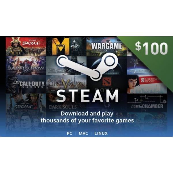 Steam Wallet Gift Card $100 USD
