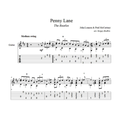Penny Lane (The Beatles) ноты для гитары