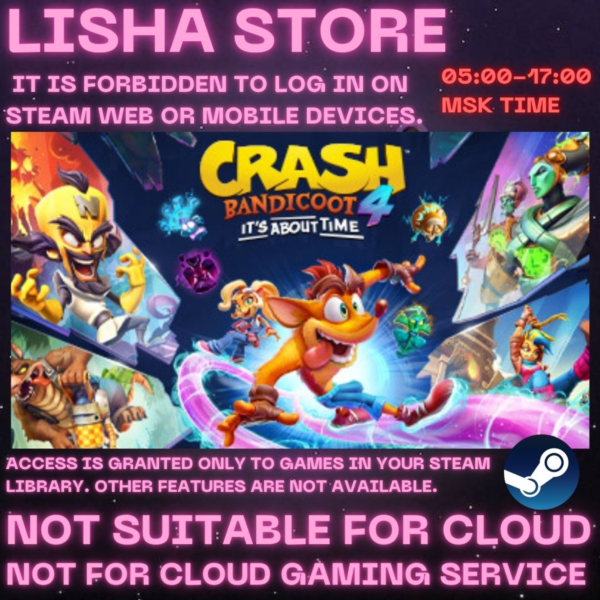 Crash Bandicoot 4: It's About Time Стим на 90 дней