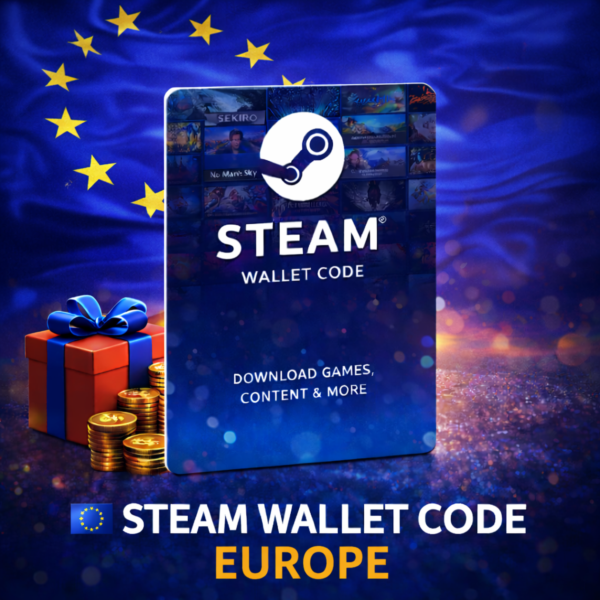 Steam Код пополнения Европа 5 EUR — 50 EUR