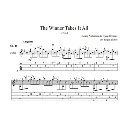 The Winner Takes It All (ABBA) ноты для гитары