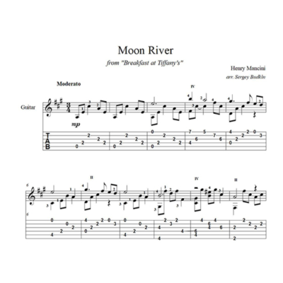 Moon river (Генри Манчини) ноты для гитары