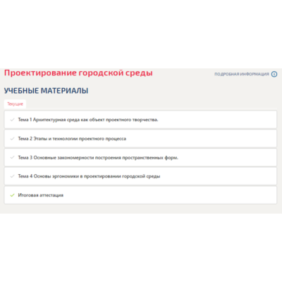 Проектирование городской среды.Итоговый тест Синергия