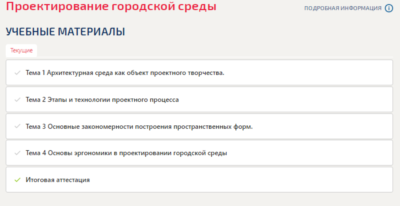 Проектирование городской среды.Итоговый тест Синергия