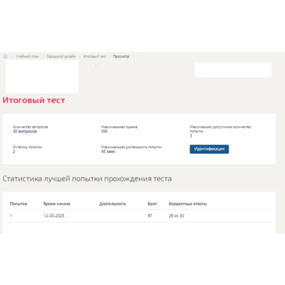 Городской дизайн.Итоговый тест Синергия/МТИ 2025г