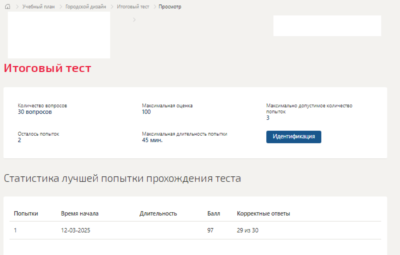 Городской дизайн.Итоговый тест Синергия/МТИ 2025г