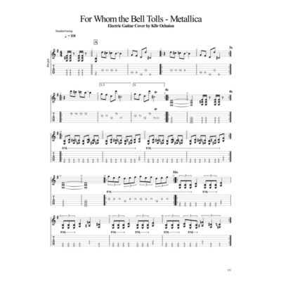 Табы Kfir Ochaion - Metallica - For Whom the Bell Tolls