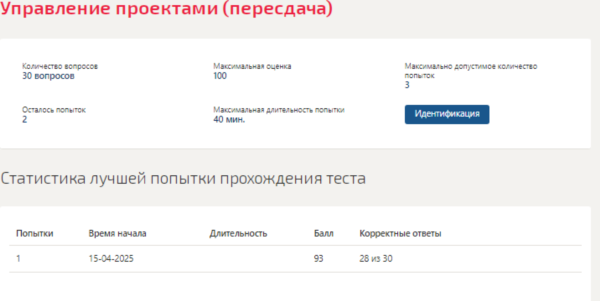 Управление проектами.Тест Синергия/МТИ 2025г (93 балла)