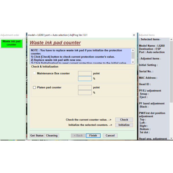 Epson L6260 L6270 L6290 Adjustment Program